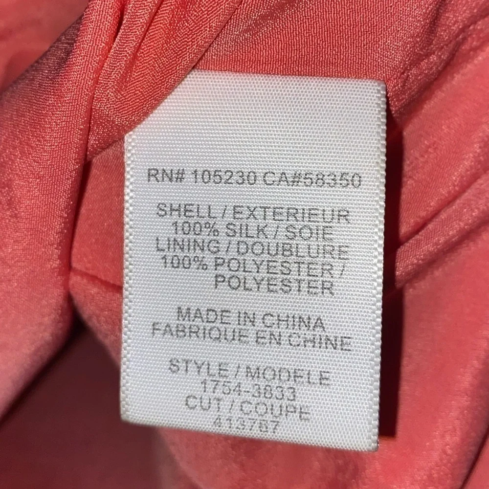 Joie Dawna Ikat 100% Silk Sleeveless Tank Mini Dress in Spiced Coral Size XS - Picture 9 of 11